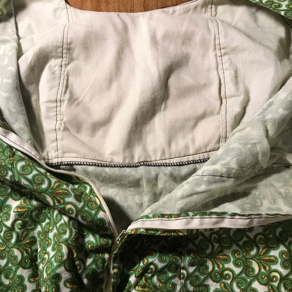 Pretty Boho Green & Copper Top, Size L